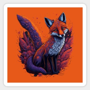 Clever fox Ablaze with flowers Magnet